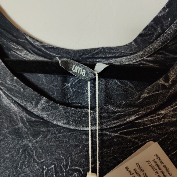 NWT Uma Raquel Davidowicz Grey Acid Wash Lagenlook Drapey Dress - Picture 5 of 10